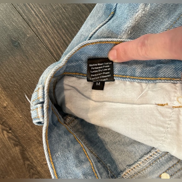 GUC Women's Junior's POL Denim Mini Skirt Distressed Destructed Y2K Size: M - Picture 4 of 9